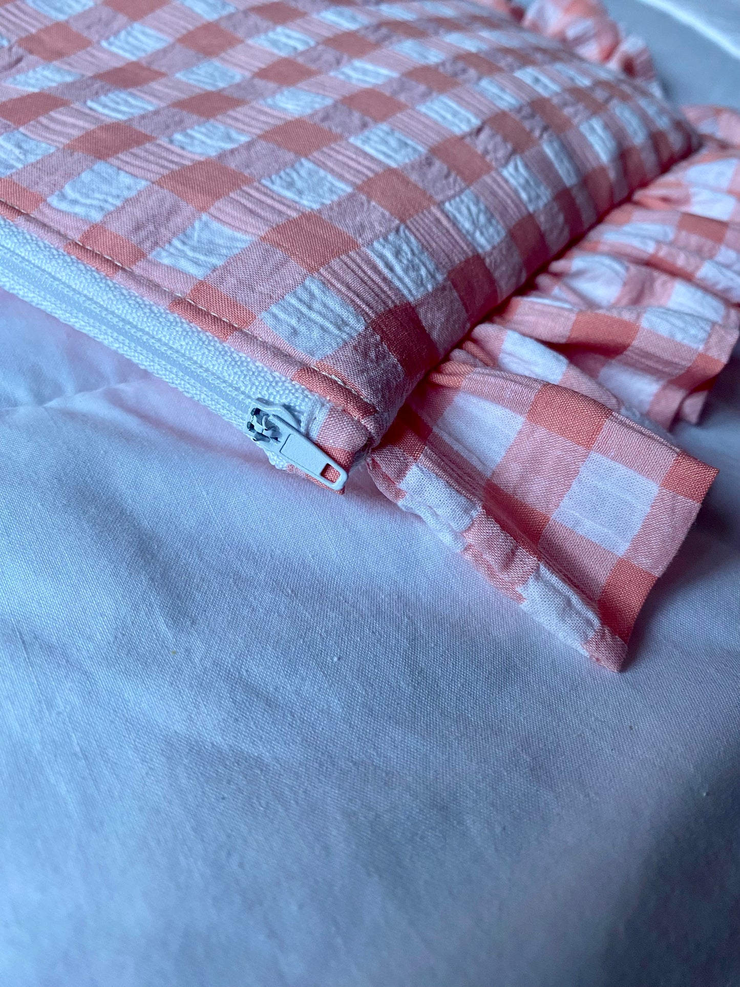 Ruffle Laptop Case- Pink and White Gingham
