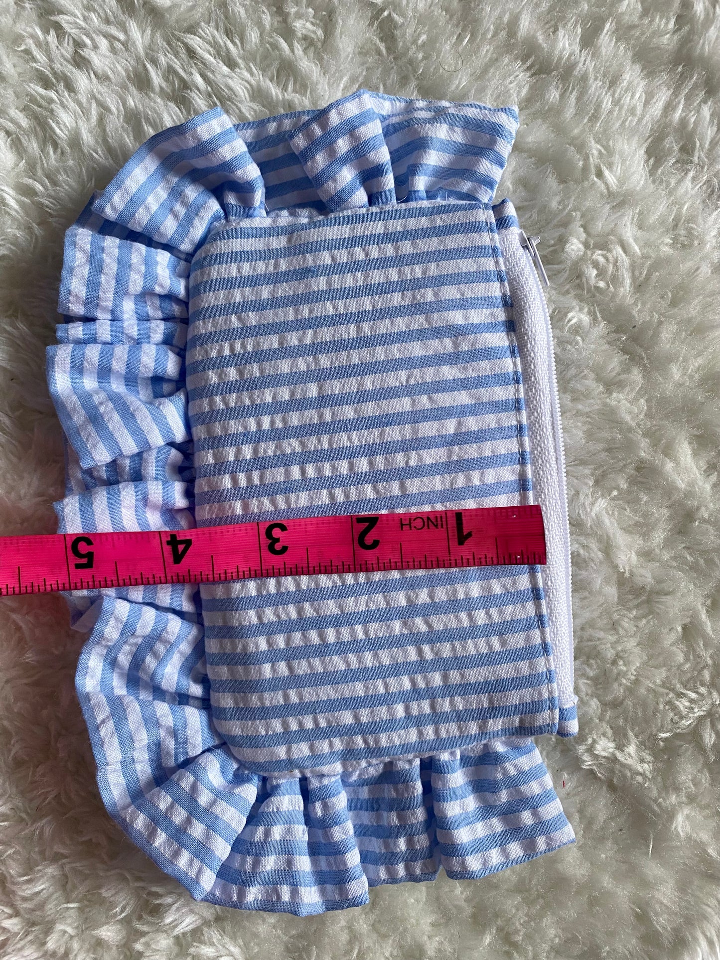 Coin Purse- Blue and White Striped