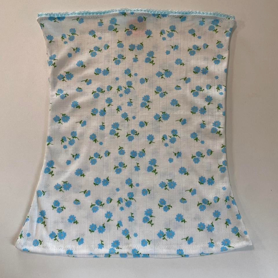 Strapless Top in Pointelle Flowers