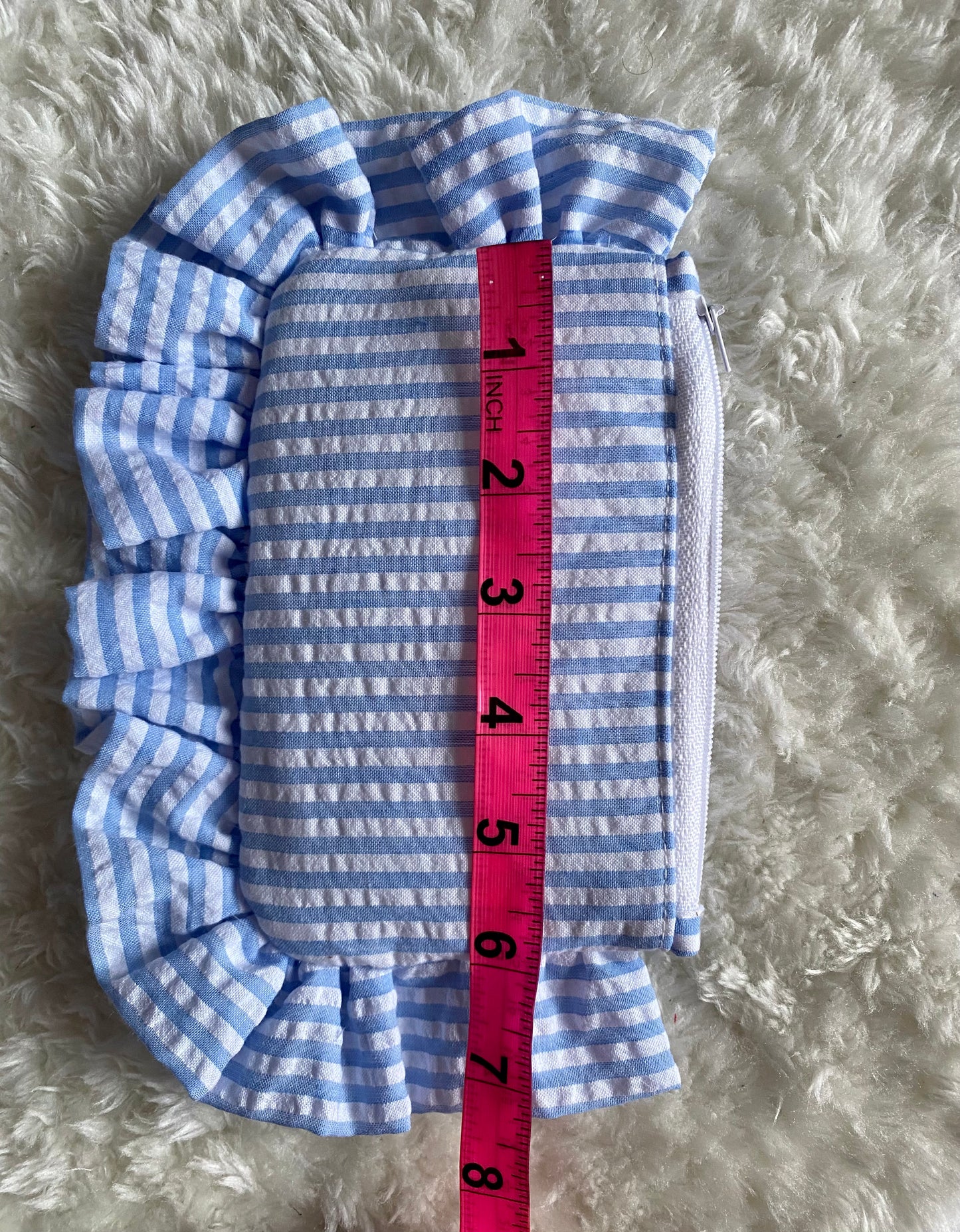 Coin Purse- Blue and White Striped