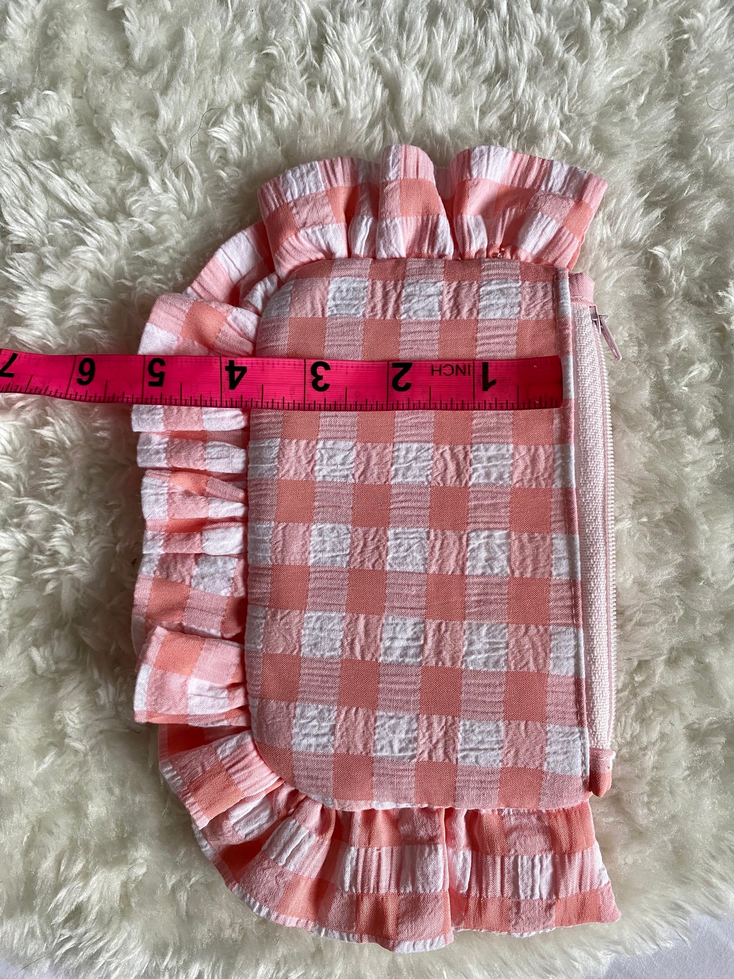 Coin Purse- Pink and White Gingham