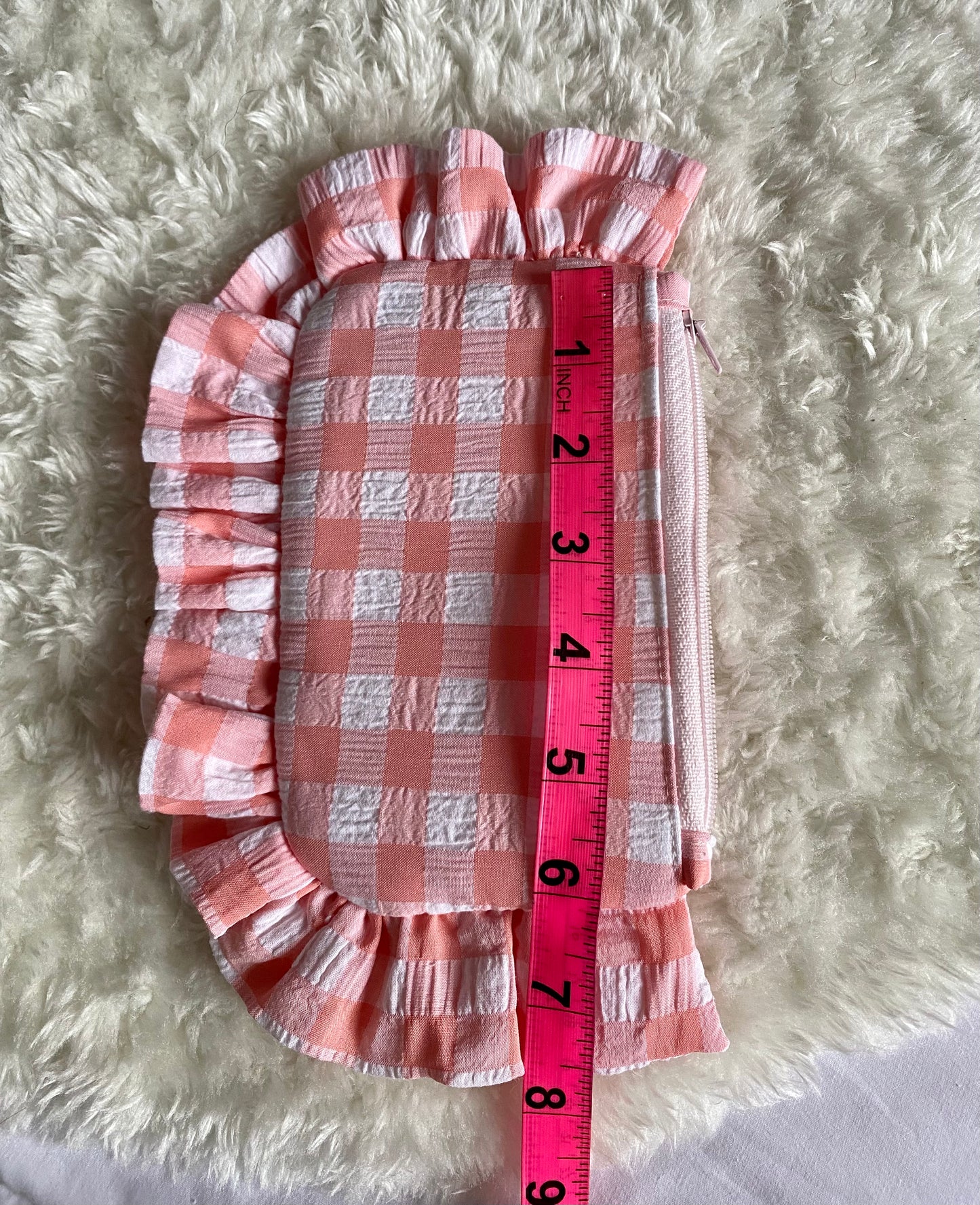 Coin Purse- Pink and White Gingham