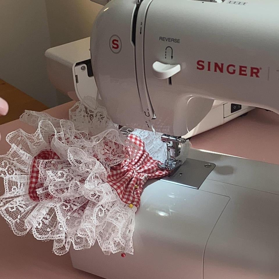 XL Ruffle Scrunchie- Red Gingham