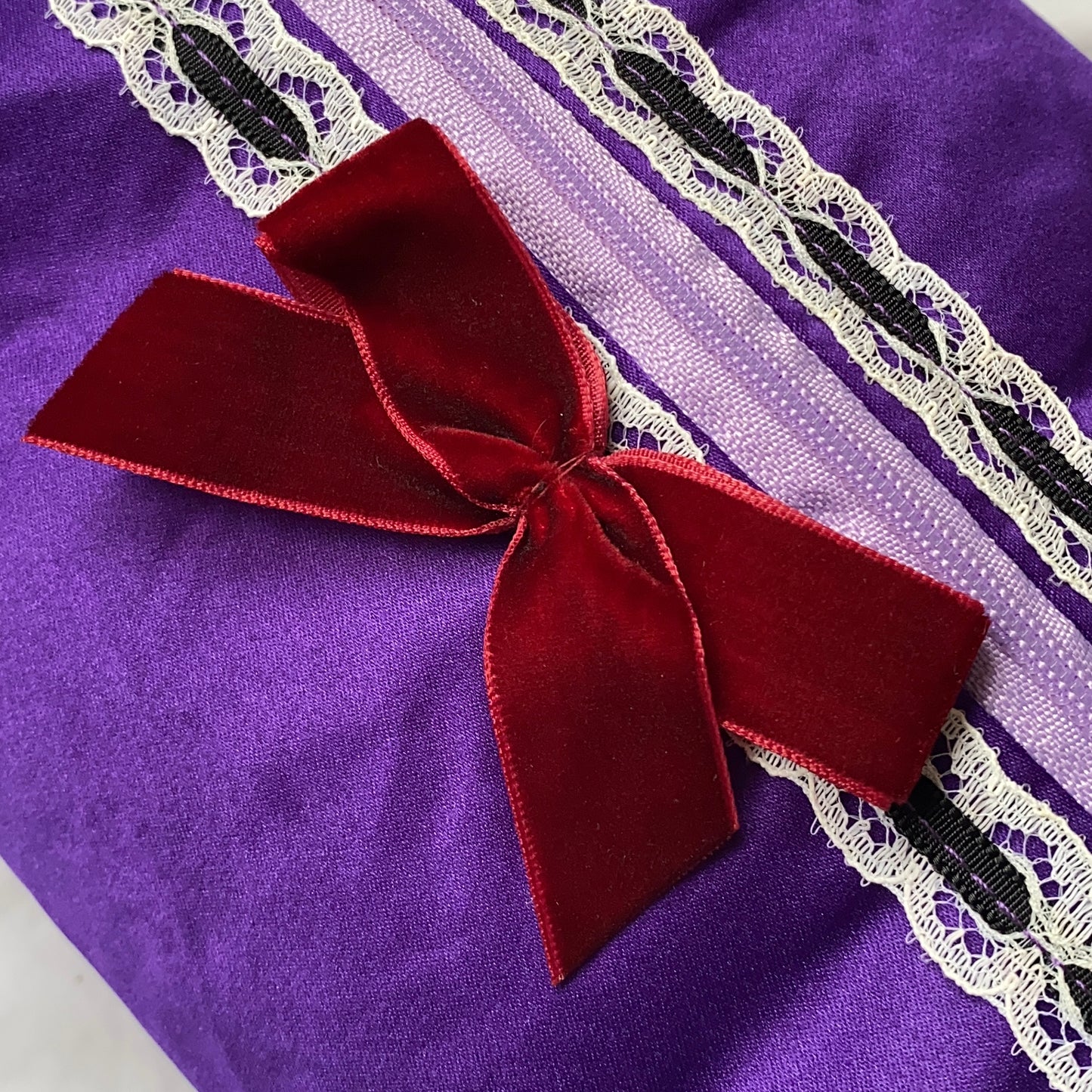 Large Beauty Pouch- Purple Satin