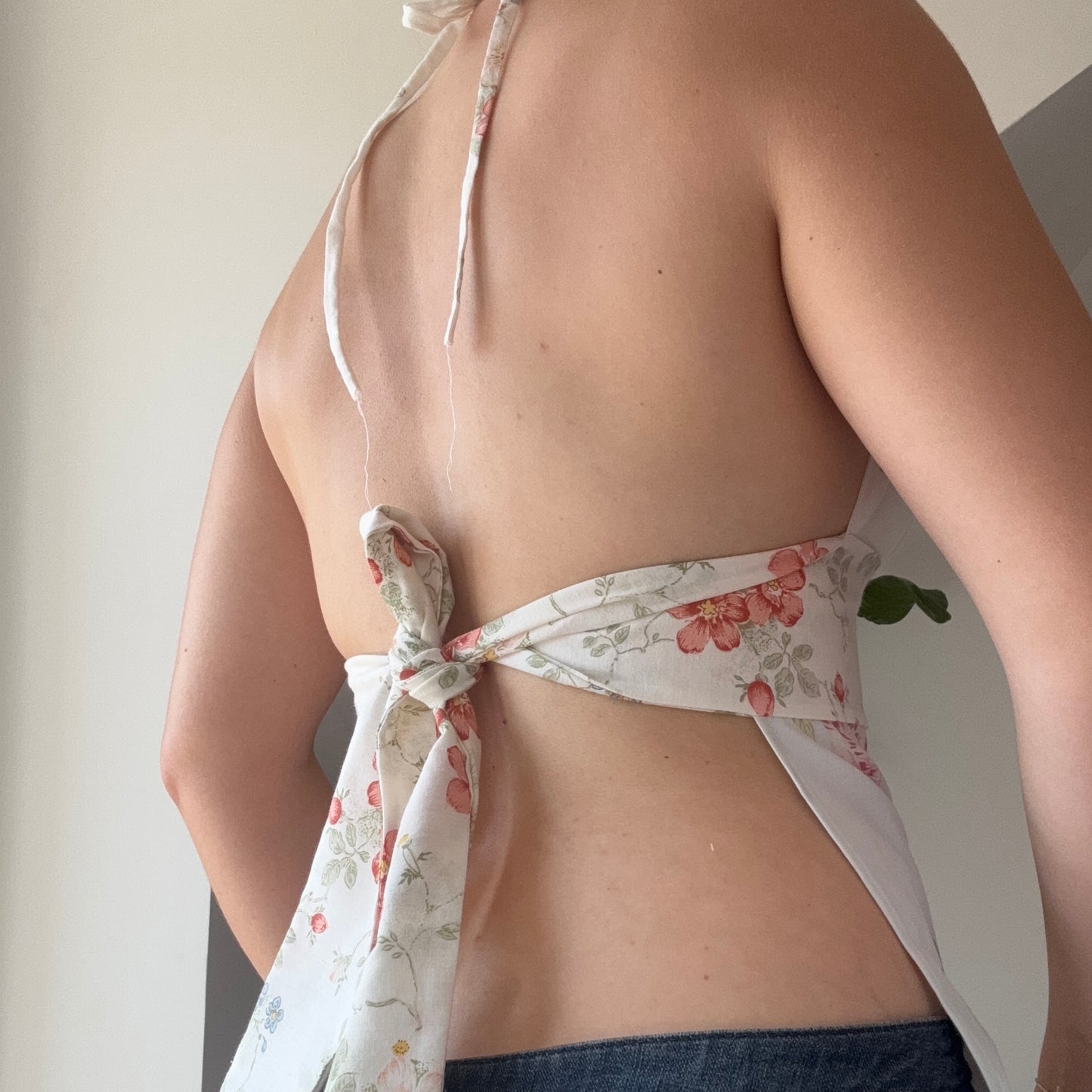 Halterneck Tie Up Top - Funky Florals