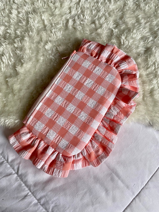 Coin Purse- Pink and White Gingham