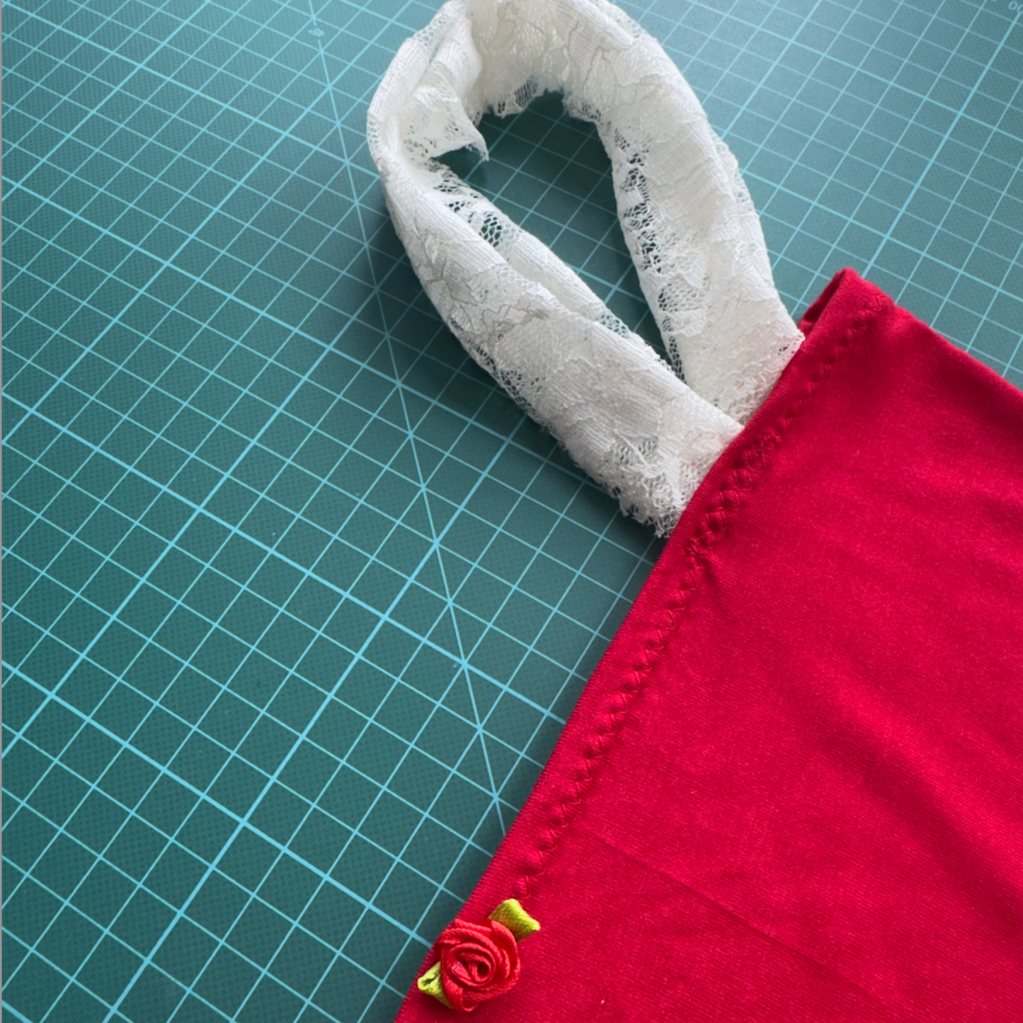 Red Camisole with Lace Straps