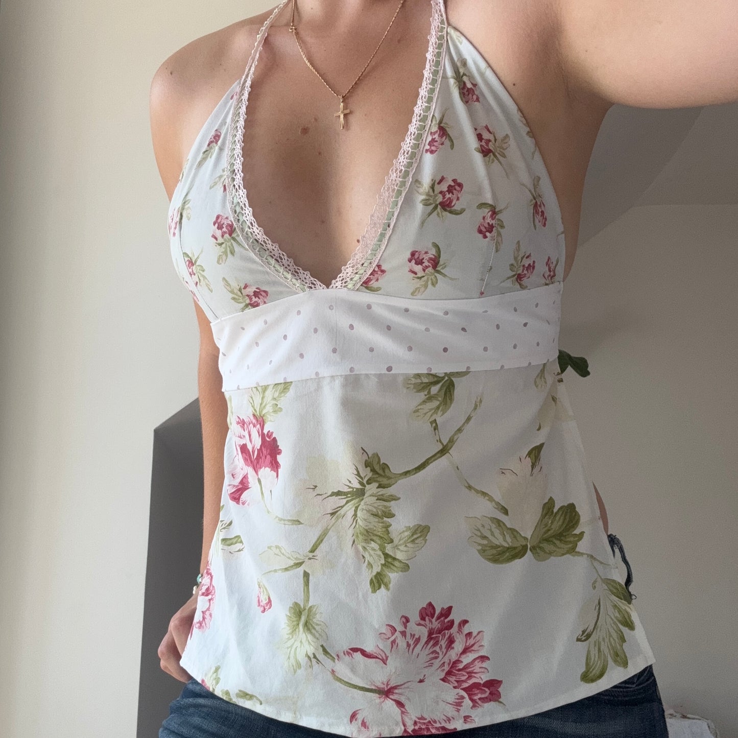 Halterneck Tie Up Top - Regal Flowers