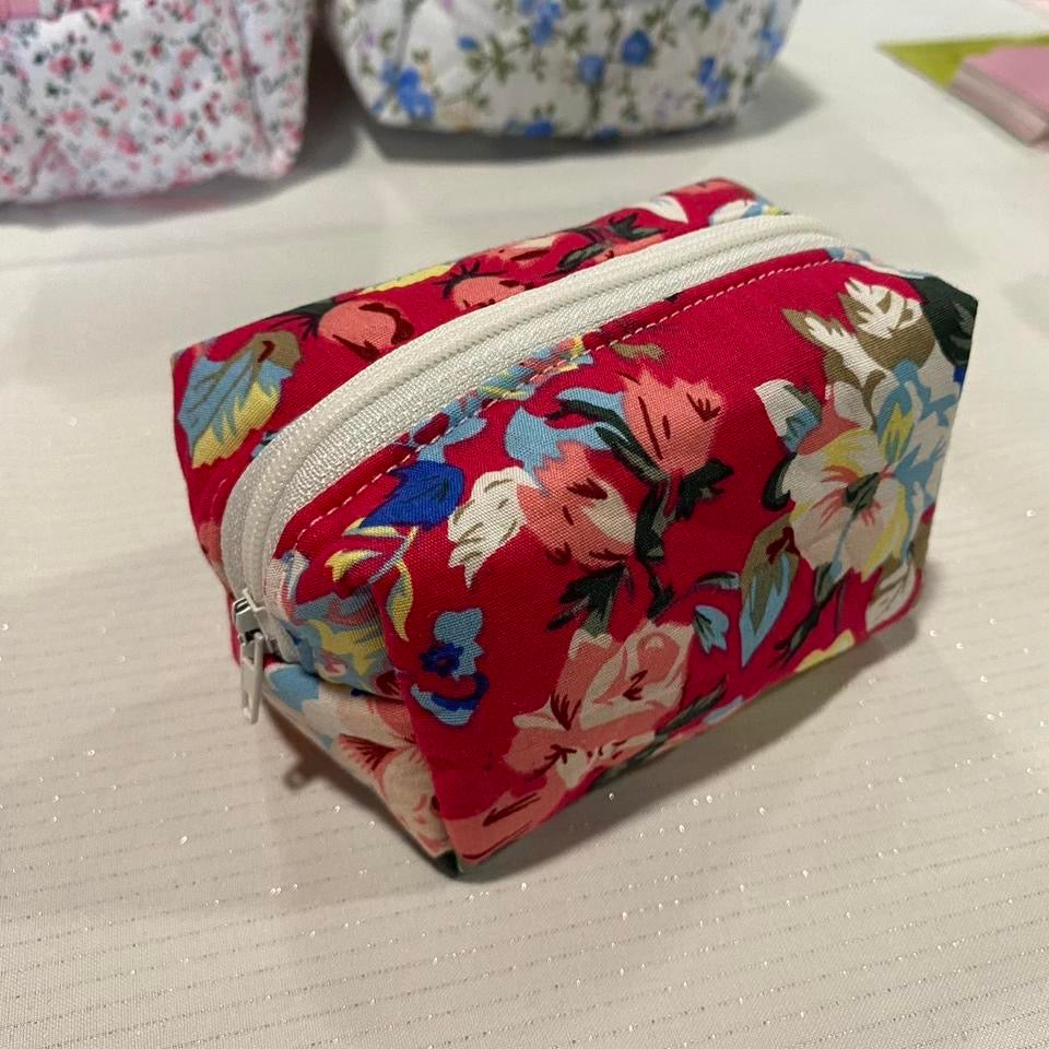 Mini Box Pouch- Pink Flowers