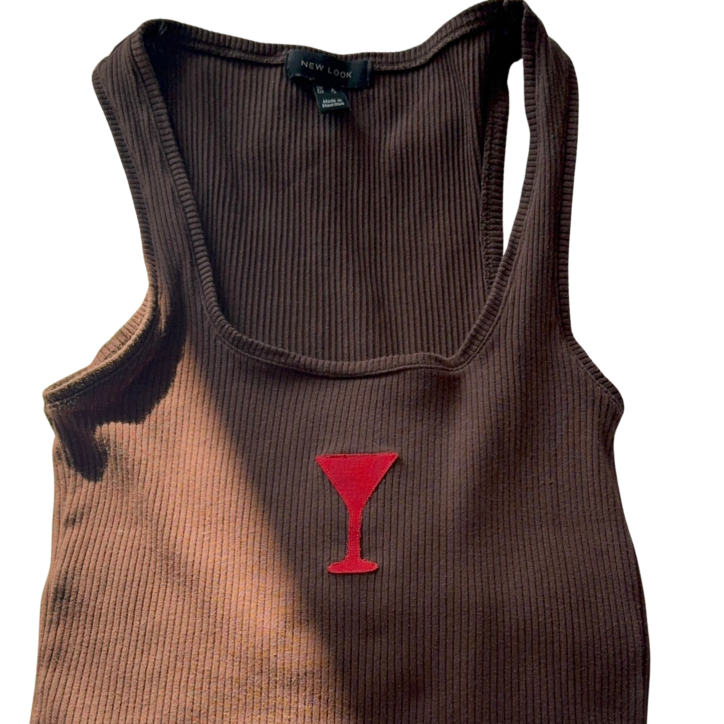 Brown Ribbed Cocktail Camisole