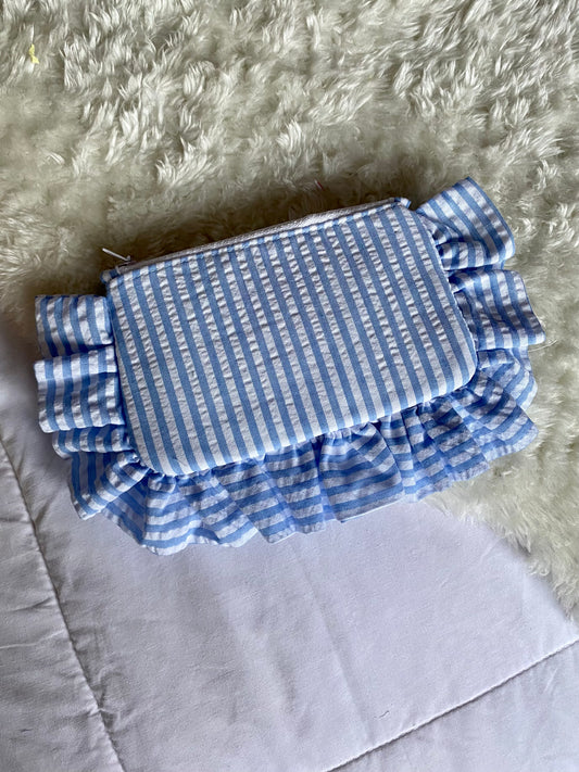 Coin Purse- Blue and White Striped