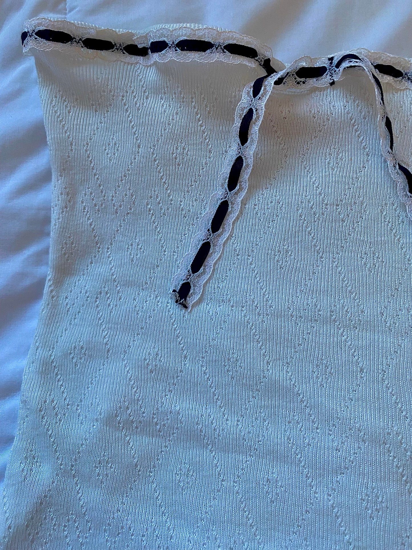 Strapless Top in Pointelle White