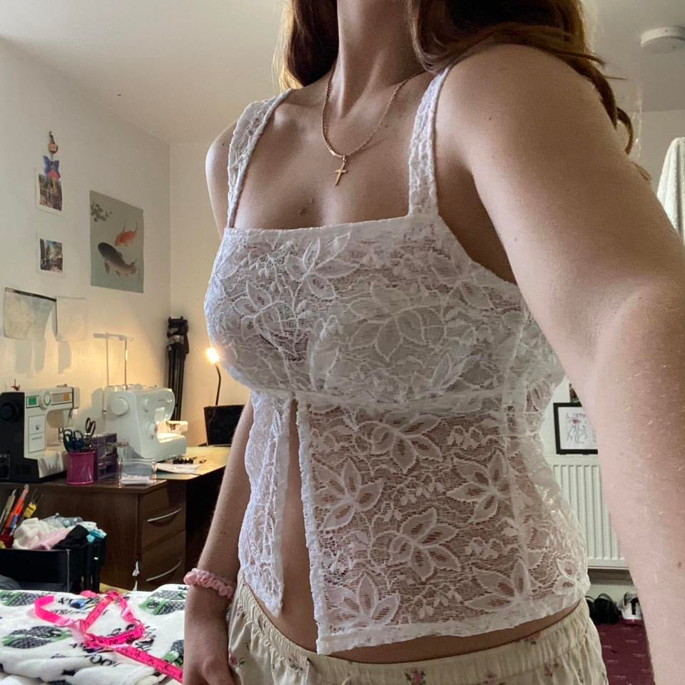 Marie Top in White Lace