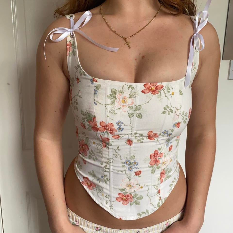 Adjustable Corset in Summer Flowers