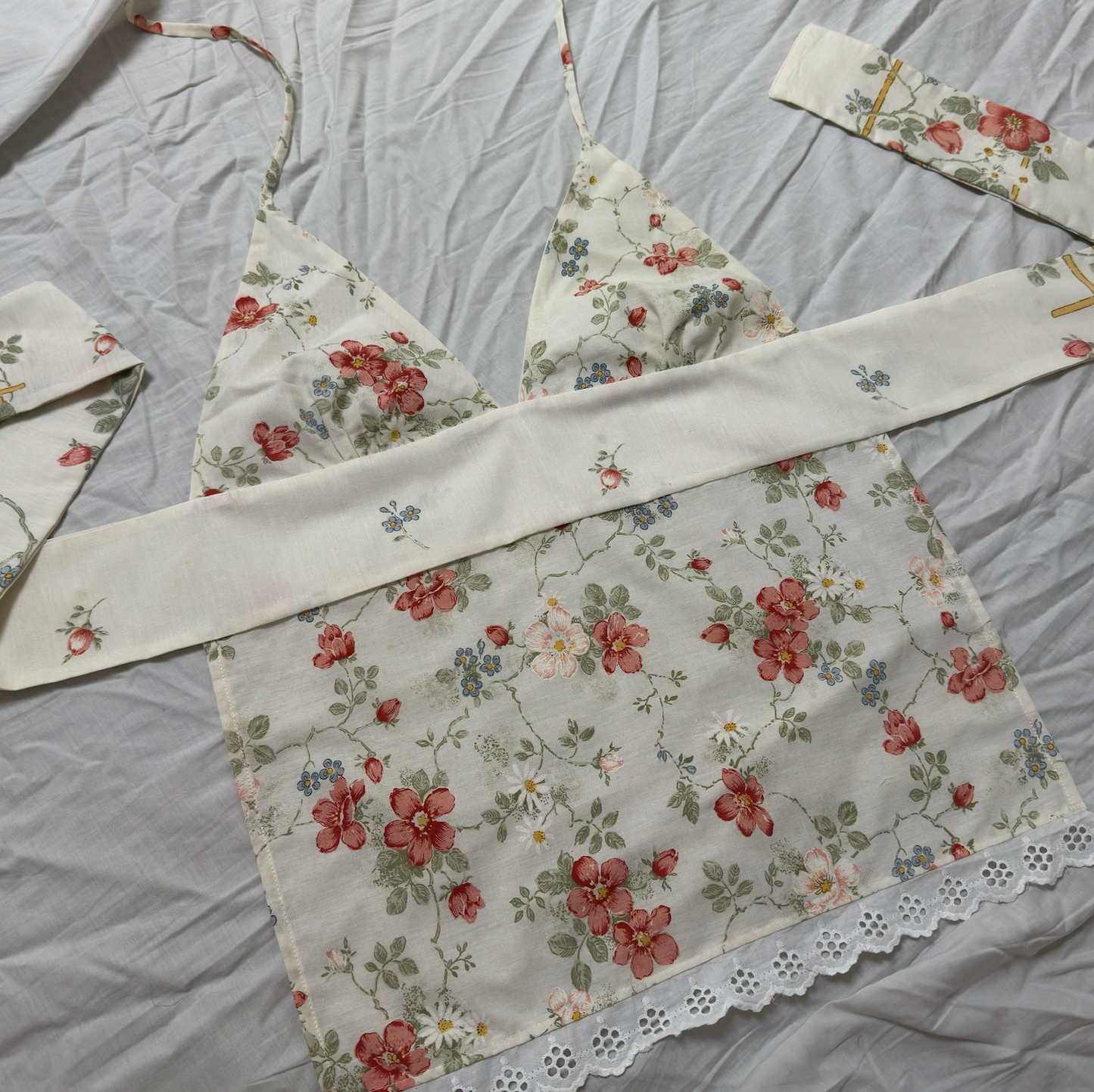 Halterneck Tie Up Top - Blossoms
