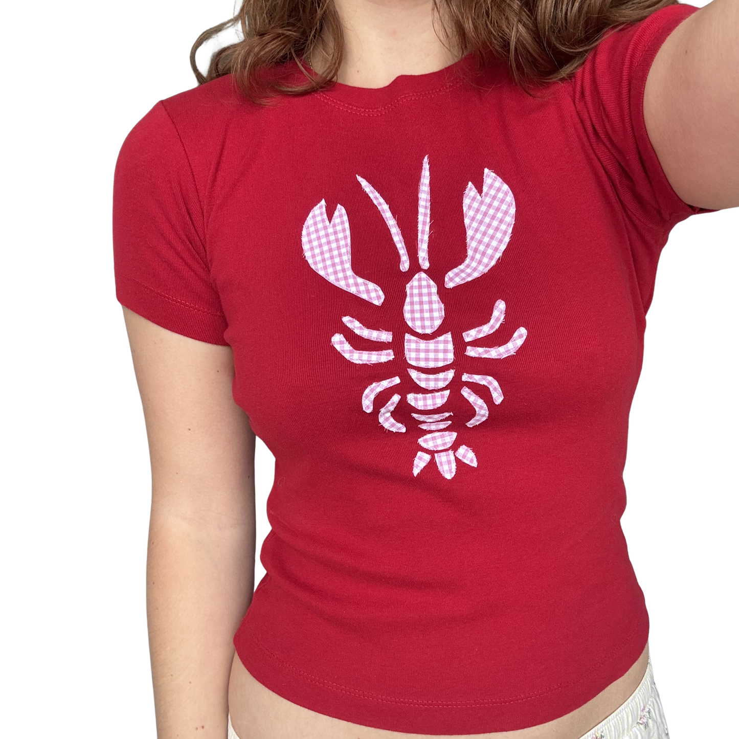 Red Gingham Lobster Tee
