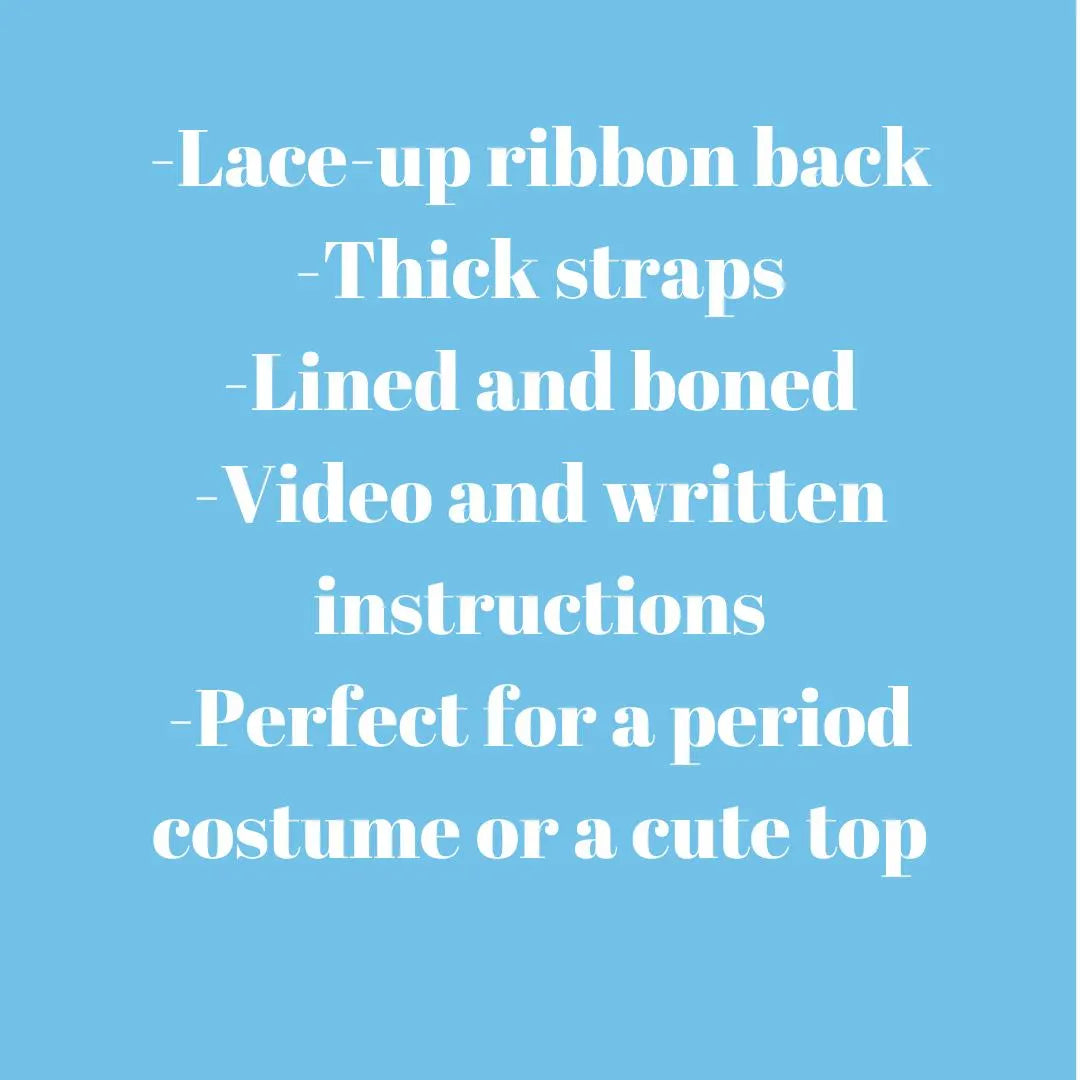 Lace Up Back Corset Top Sewing Pattern- Size XS-L