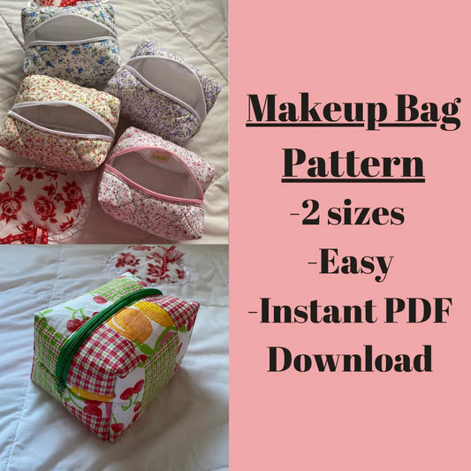 Makeup Box Pouch in 2 Sizes Sewing Pattern - A4